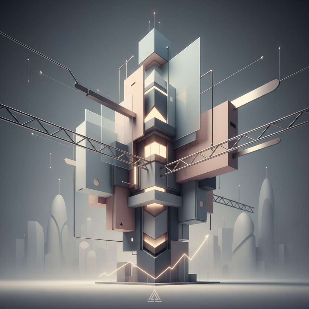 Representação abstrata de inovação e valor em arquitetura